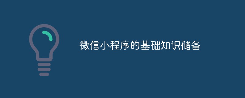 温州文成县微信小程序的基础知识储备